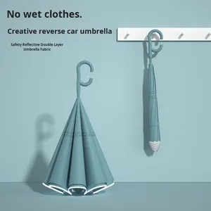 <span class=keywords><strong>Parapluie</strong></span> de voiture automatique allemand pour femmes et hommes, design inversé, couleurs assorties, double couche, résistant aux intempéries, long - Product Image 1
