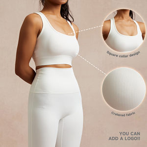 ชุดเซ็ตเสื้อชั้นในกีฬาไร้ตะเข็บแบบร่องหลังและกางเกงเลกกิ้งเอวสูงสำหรับผู้หญิง สินค้าขายส่งใหม่ - Product Image 1