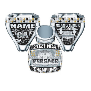 Anillos de campeonato deportivos de metal esmaltados dorados y plateados con logotipo personalizado - Product Image 4