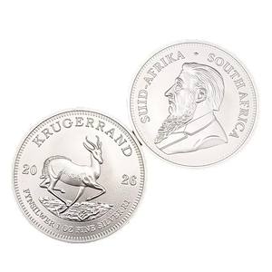 Maßgefertigte 1-Unzen Versilberte Münze Zinklegierung Südafrikanische Metallmünze Buchdruck-Veredelung Souvenir-Münze als Geschenk - Product Image 6
