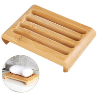 Porte-savon en bambou durable imperméable et de luxe 100% naturel élégant pour salle de bain ou cuisine