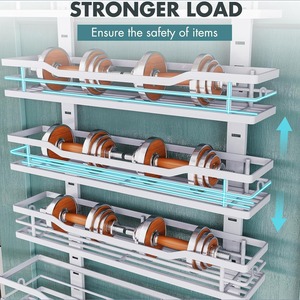 Multi Layer <b>Spice</b> <b>Rack</b> Wall Mounted Adjustable Height Hanging Storage Organizer For <b>Kitchen</b> Pantry Door Use - Product Image 3