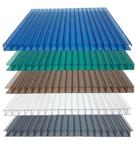 Feuilles de Bronze Multiwall en Polycarbonate, Design falcon, à quatre murs, pour revêtement de serre, livraison gratuite