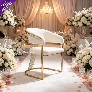 Wholesale Custom Wedding Furniture Banquet Golden Stainless Steel Frame Party Wedding <b>Chair</b> for Sale - Product Image 1