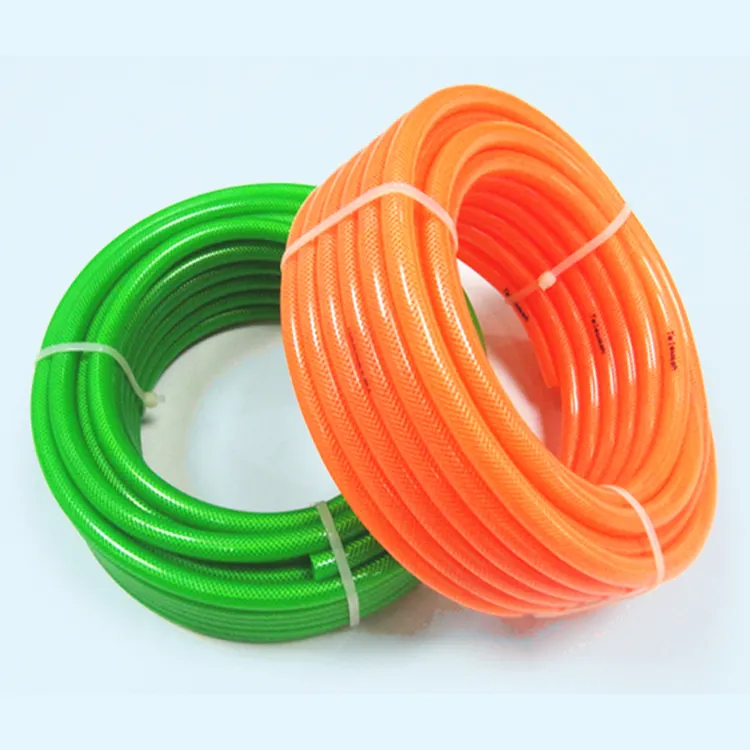 Factory Top Quality Flexible PVC Fiber Braided Hose Pipe 1/4'' 3/8'' 1/2'' 3/4'' 1'' 2'' 3'' For Garden Water Air Fuel Gas Oil