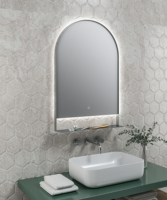 New Product Arch Backlit Smart Framed Led Gold Bathroom Mirror with Light