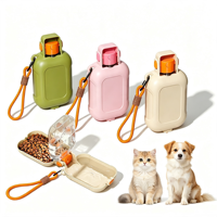 Vansity Nouvelle Bouteille d'Eau de Voyage pour Animaux de Compagnie, Chien et Chat, 2 en 1, Bouteille d'Eau Pliable pour Chien et Bols pour Nourriture