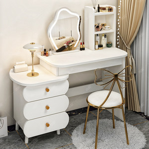 Table de maquillage moderne de luxe pour femme, <span class=keywords><strong>avec</strong></span> éclairage, miroir et chaise, en vente - Product Image 5