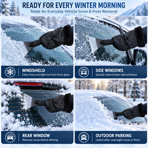 OEM Auto-<span class=keywords><strong>Eiskratzer</strong></span> mit Wasserdichtem Handschuh, Warm Gefüttert, Windschutzscheiben-Schnee- und Frostentfernungswerkzeug für den Wintergebrauch, Auto-Schneekratzer-Bürste - Product Image 5