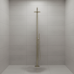 Double pommeau de douche vertical en acier inoxydable pour le bain de sauna, la plage et la piscine. - Product Image 3