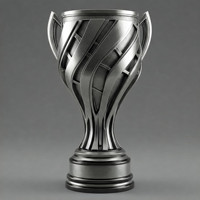 Medallas de premios de artesanía de metal personalizadas, trofeos deportivos, juegos, copa de trofeo de competición de fútbol de metal plateado