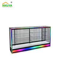 Vitrine d'exposition en verre arc-en-ciel réglable et personnalisable avec porte coulissante miroir, vitrine durable pour boutique de tabac