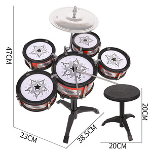 Instrumentos Musicales para Niños, Batería de Jazz Clásica Negra, Versión Avanzada, Juego de 5 Tambores de Percusión - Product Image 5