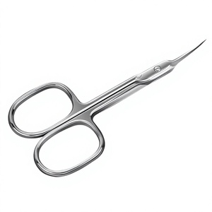 Stainless Steel Curved Sharp <b>Cuticle</b> <b>Scissors</b> Clean Manicure Pedicure Easy Grip Nail Care Tool Professional Salon Grade Nail Art - Product Image 1