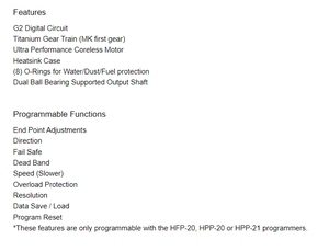 Tin tức <span class=keywords><strong>Hitec</strong></span> HS-7950TH điện áp cao siêu mô-men xoắn Titan bánh răng coreless siêu cao cấp servo 65g 35kg.cm cho RC đài phát thanh điều khiển - Product Image 4