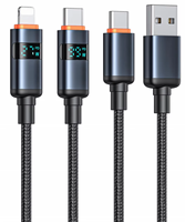 Câble de charge rapide USB Type-C USB-A pour appareils iOS MacBook iPad iPhone - 5V 12V PD Conducteur en cuivre pur Gaine tressée TPE