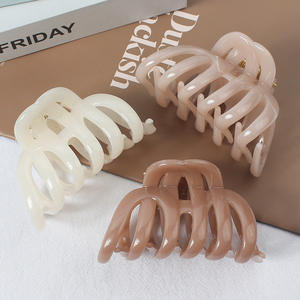 Sud-coréen grand requin en plastique pince à cheveux couleur unie brillant citrouille conception haute queue de cheval plat doux retour accessoire de fête - Product Image 4