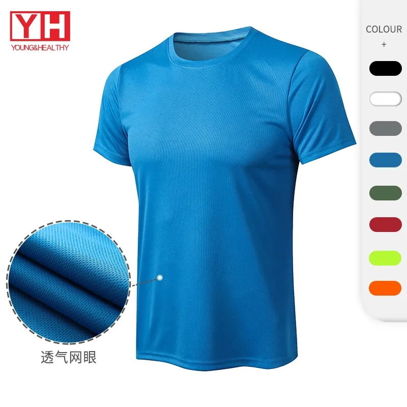 Kaus Polos Olahraga Otot Pria, Kaus Polos Gym Yoga Lari Kebugaran Ukuran Besar