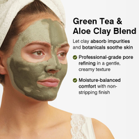 Meilleur masque hydratant profond hyaluronique Thé vert Aloe Vera Boue volcanique Masque facial à la glycérine Hydratant et apaisant