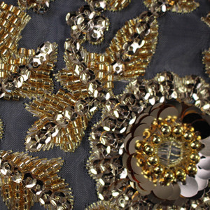Các nhà máy trực tiếp bán Sequins với hạt, Pháp Hoàng Gia phi tần với vàng ren TRIM - Product Image 5
