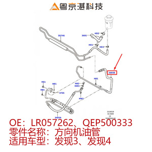 ท่อแรงดัน LR057262พวงมาลัยพาวเวอร์แลนด์โรเวอร์สำหรับอะไหล่ LR4 LR3 QEP500333 - Product Image 4