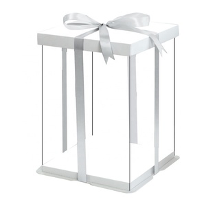 Factory Wholesale High Quality Transparent <b>Wedding</b> Birthday Party Square Clear Cake <b>Box</b> - Product Image 6