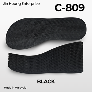 Jin Hoong <b>Women's</b> Black PVC C-809 Wedges 90mm Thick Durable Anti-Slip Outsole <b>Water</b>-Resistant Features - Product Image 3