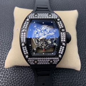Reloj mecánico automático para hombre con esqueleto de zafiro 055 de alta calidad estilo RM, reloj de negocios de moda con incrustaciones de diamantes de lujo - Product Image 1