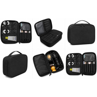 Organisateur de câbles de voyage pour salon, étui double couche pour accessoires électroniques, sac de rangement portable pour cordons et chargeurs