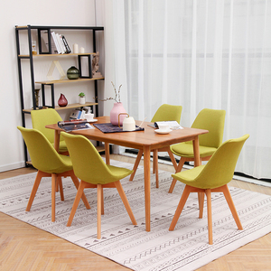 Chaise de table, mobilier de restaurant moderne, en bois et cuir matelassé, style dossier - Product Image 6