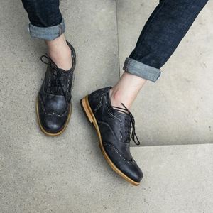 Zapatos de Vestir Retro Británicos a la Moda para Hombre, con Cordones, Diseño Desgastado, Punta Redonda, Casuales, con Característica de Aumento de Altura - Product Image 5