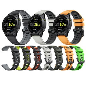 Bracelets de montre universels de 22 mm pour <span class=keywords><strong>Garmin</strong></span> Venu 3 Forerunner 265 255 pour Samsung Galaxy Watch 3 <span class=keywords><strong>S2</strong></span> Bracelet de montre sport en silicone - Product Image 1