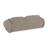 Sofá con marco de madera de chenilla con decoración trasera de metal, sofá cama de salón simple, muebles de sala de estar