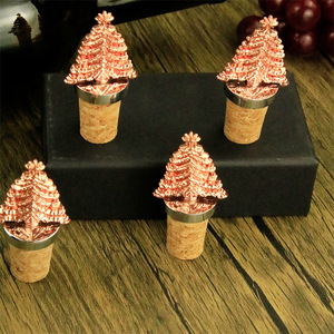 Pink Christmas Tree Cork <b>Wine</b> Stopper Metal Decorative Bottle Summer 2024 Fresh Cute Style - Product Image 3