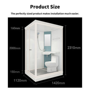 <span class=keywords><strong>WC</strong></span> mural intégré YEETE - <span class=keywords><strong>Design</strong></span> à porte battante avec PVC et <span class=keywords><strong>carrelage</strong></span> céramique, installation facile pour appartements et pièces conteneurs - Product Image 2