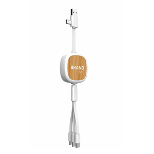 <span class=keywords><strong>Cable</strong></span> cargador de datos múltiples 4 en 1 de bambú logotipo personalizado Tpe retráctil Mirco carga rápida Usb a <span class=keywords><strong>Cable</strong></span> <span class=keywords><strong>tipo</strong></span> <span class=keywords><strong>C</strong></span> para regalo de promoción - Product Image 2