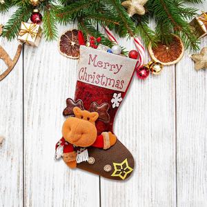 Pour <span class=keywords><strong>Amazon</strong></span> Décorations <span class=keywords><strong>de</strong></span> chaussettes <span class=keywords><strong>de</strong></span> Noël avec grosse tête Père Noël Poupée Bonbons Sacs-cadeaux avec pendentifs Ornement <span class=keywords><strong>de</strong></span> vacances festif - Product Image 4