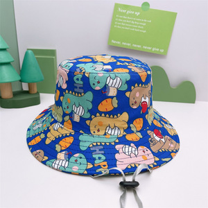 Vente en gros de <span class=keywords><strong>chapeau</strong></span> seau en polyester imprimé sur toute la surface Chapeaux seau d'été pour bébés et enfants <span class=keywords><strong>Bob</strong></span> Beach Casquettes avec ficelle - Product Image 6