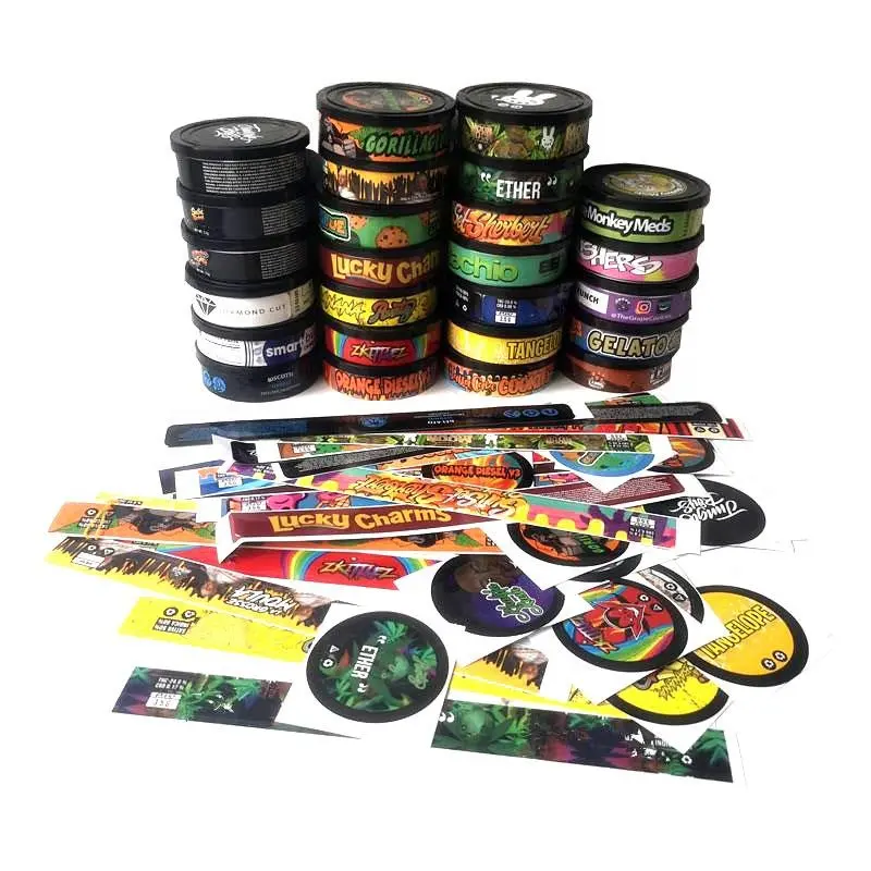 Оптовая продажа 100 мл runtz печенье наклейки Кали Олово 3,5 г тунец может pressitin почтовый отправлений может