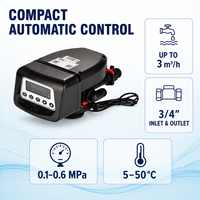 Vanne de contrôle automatique pour adoucisseur d'eau 3m³/h avec minuterie, vanne de montage supérieur 3/4 pouce pour réservoir de résine