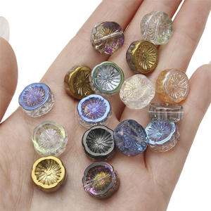 Patrón de flor de ilusión de Aurora transparente de hielo de cristal plateado con cuentas de flores coloridas DIY pendiente hecho a mano - Product Image 3