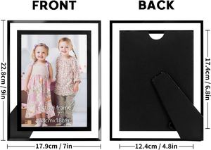 Designs <b>Gold</b> Glass Photo <b>Frame</b> Adjustable Stand for Portrait Landscape Display Stainless Steel Custom Logo Fits Various Photo - Product Image 2