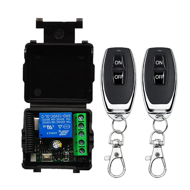 433MHz 2 Transmitter 1 Receiver Wireless Remote Control Switch Dc 12v Motor Door Light Rf Remote Switch Multi Control