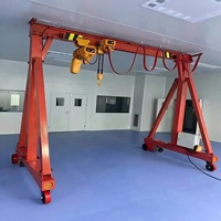 Grúa pórtico eléctrica portátil con ruedas para exteriores, grúa puente de 8 toneladas con control remoto terrestre, altura de elevación de 5 m (motor)