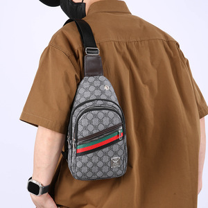 LJDY600 Men's Chest <b>Bag</b> Dark Gray Printing <b>Waterproof</b> Wear Resistant <b>Crossbody</b> <b>Bag</b> For Business Travel Fall 2025 - Product Image 4