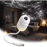 Lampe de projection LED ciel étoilé USB tactile mini tulipe en ABS avec lumière blanc chaud pour intérieur de voiture, maison, chambre, veilleuse