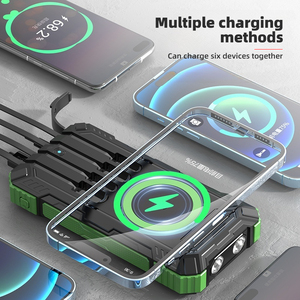 Wholesale Solar Portable Logo Wireless Powerbank 20000mah Fast Charging 12v Built in <b>Cables</b> <b>Type</b> <b>C</b> for Cell Phone Power Bank - Product Image 2