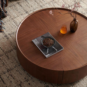 39.3-inch Modern Coffee <b>Tables</b> Circular <b>Walnut</b> Design Decorative Easy Assemble for Living Rooms & Bedrooms - Product Image 6