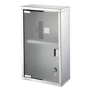 Armoire à pharmacie murale durable en acier inoxydable pour salle de bain/hôpital, boîte organisatrice, trousse de premiers soins, boîte à pilules - Product Image 2