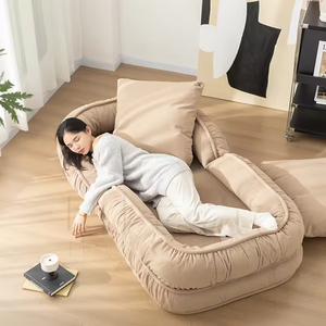 Cama Compacta de Diseño Minimalista Moderno, Puff de Tela de Pana de Gran Venta para Espacios Pequeños, Uso Humano y Canino, Área de Estar - Product Image 4